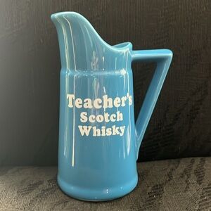 Teacher’s Scotch Whisky Blue Ceramic Pitcher